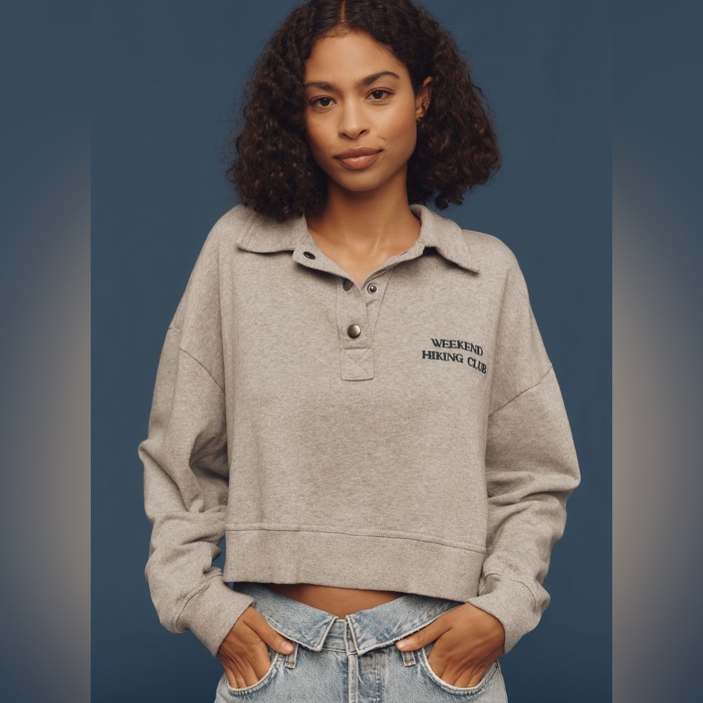 Anthropologie Weekend Hiking Club Cotton Pullover